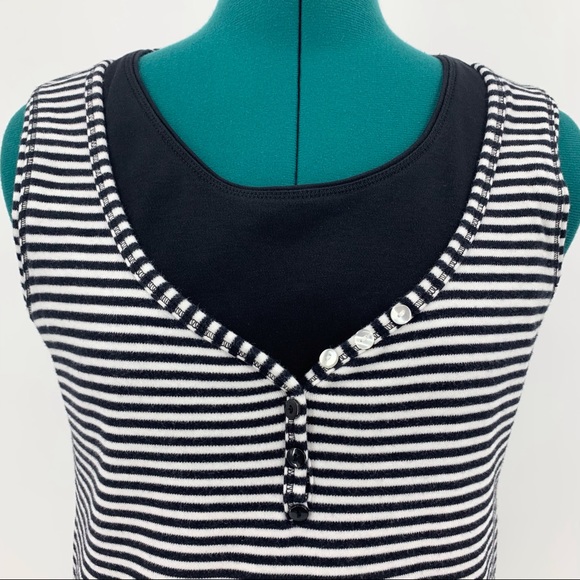 Orly Sport Black and White Layered Look Tank Top S - Picture 2 of 16